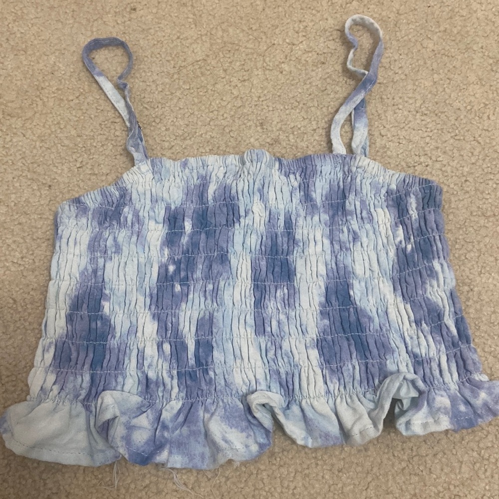 blue tank summer cropped size small